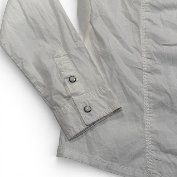 True Religion Western Poplin Shirt Womens Large White Long Sleeve Snap NWT - Picture 9 of 12